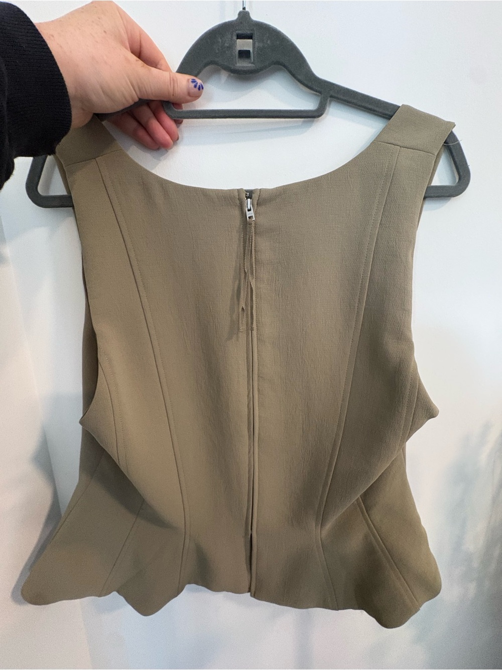 Wilfred Crepe Bustier Top in Sundried Olive - Picture 5 of 5